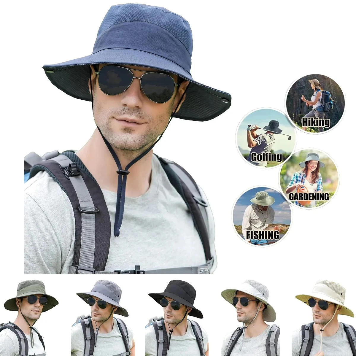 Men's Womens Wide Brim Sun Hat 1