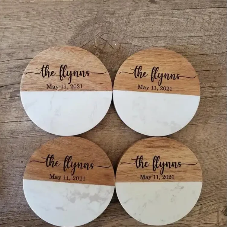 Marble and Wood Placemat Coaster 1