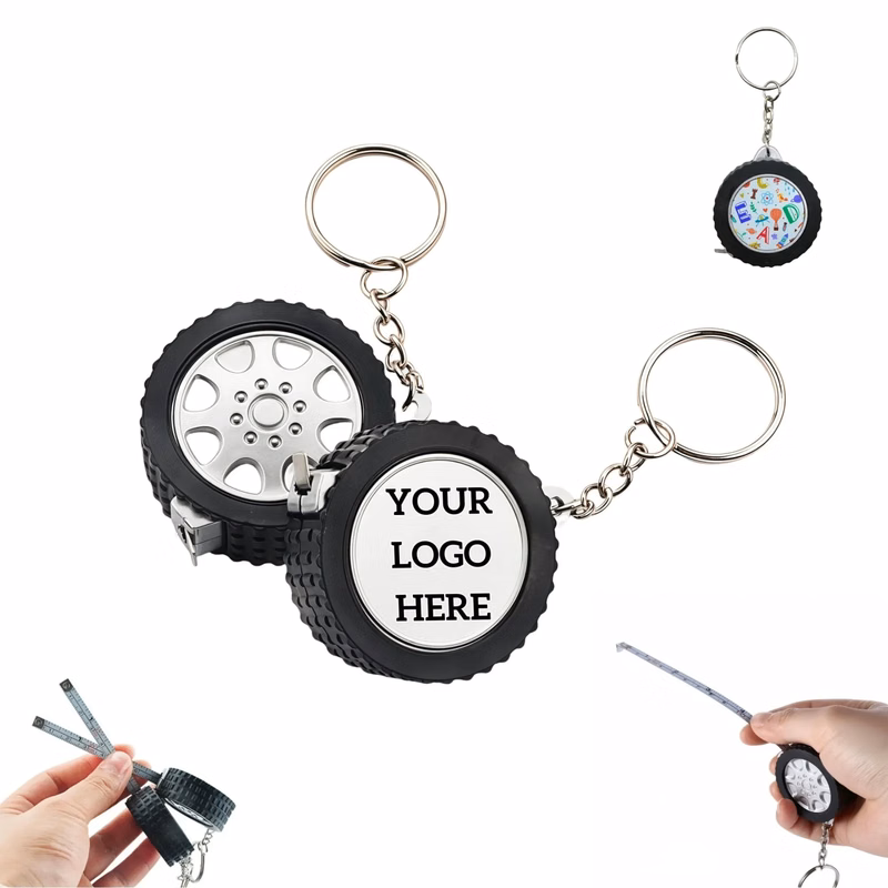 Small Tire-Shaped Tape Measure Keychain