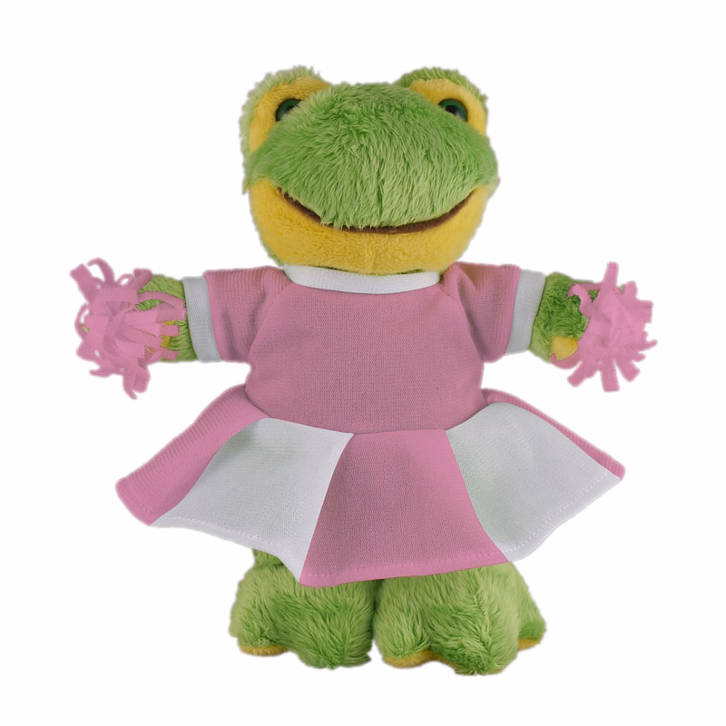 Soft Plush Stuffed Frog with Cheerleader Outfit