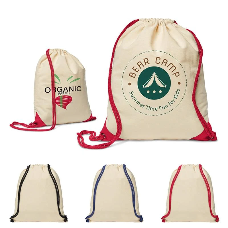 5 oz. Cotton Ridge Accent Corner Drawstring Backpack 1