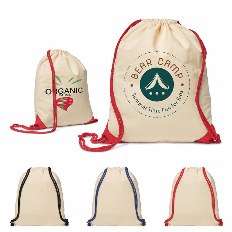 5 oz. Cotton Ridge Accent Corner Drawstring Backpack