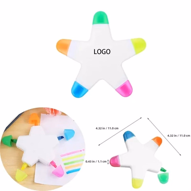Five-Color Star Highlighter Marker Pen