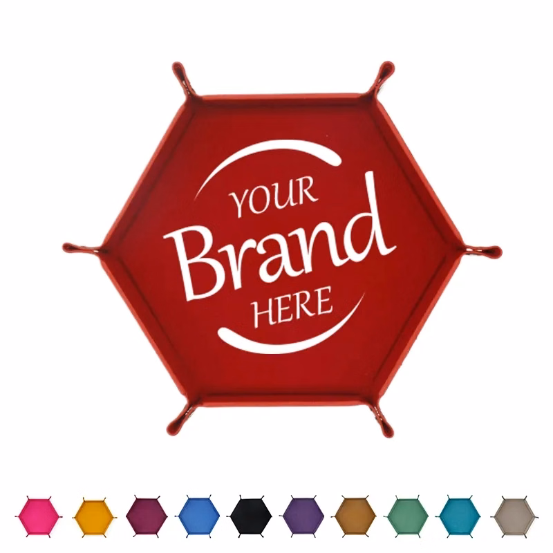 Hexagon Pu Leather Dice Tray