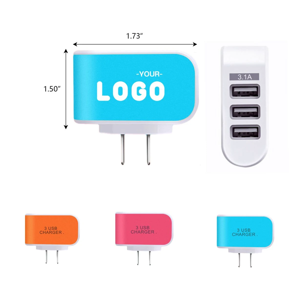 Compact 3-Port USB Power Adapter 1