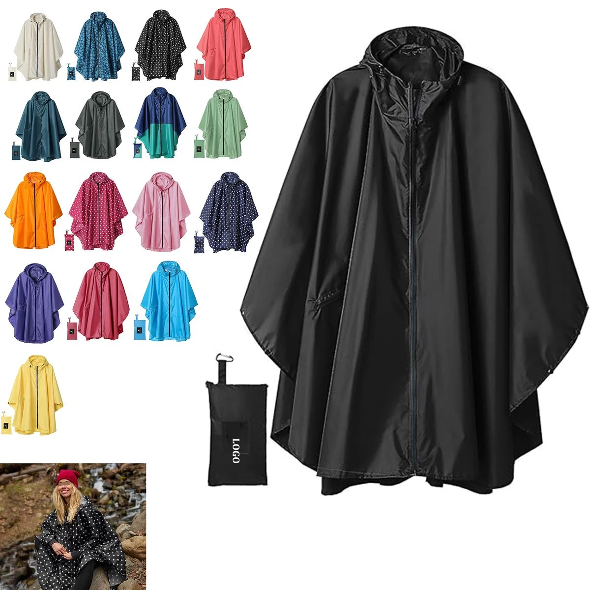 Unisex Adult Raincoat With Hood 1