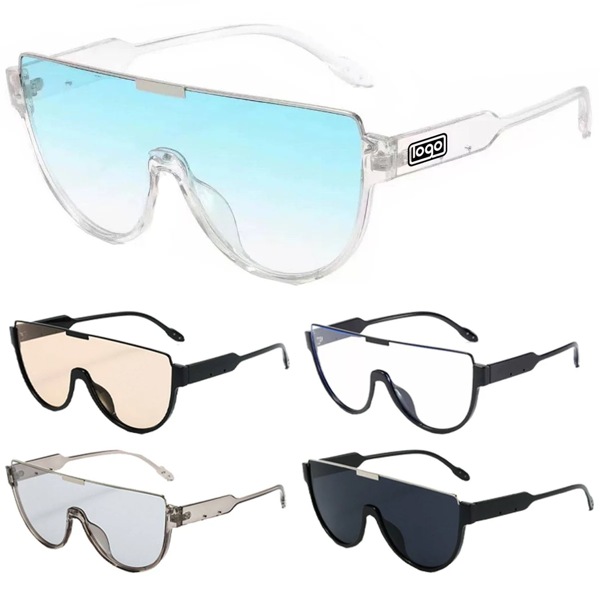 Vintage Semi-Round Oversized UV400 Sunglasses 1