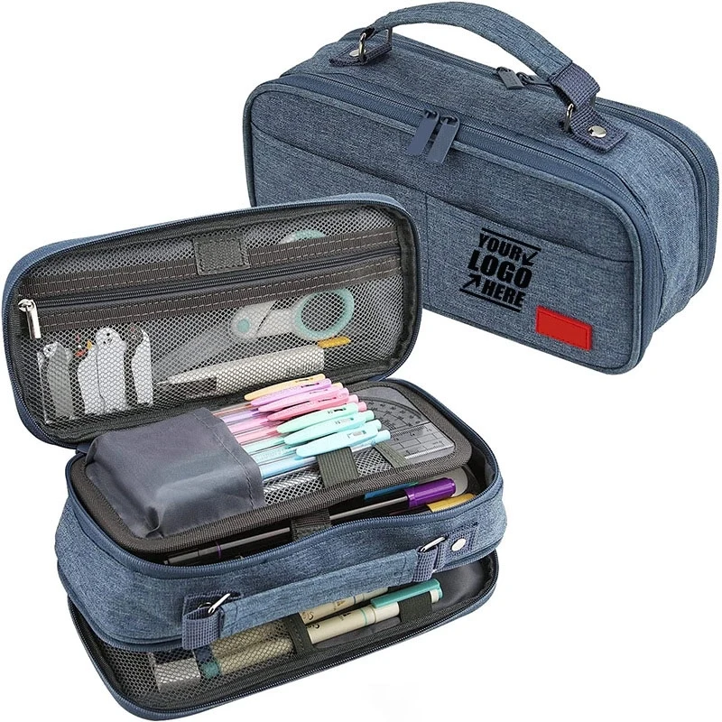 Large Capacity Pencil Case Double Zipper Storage Bag 1