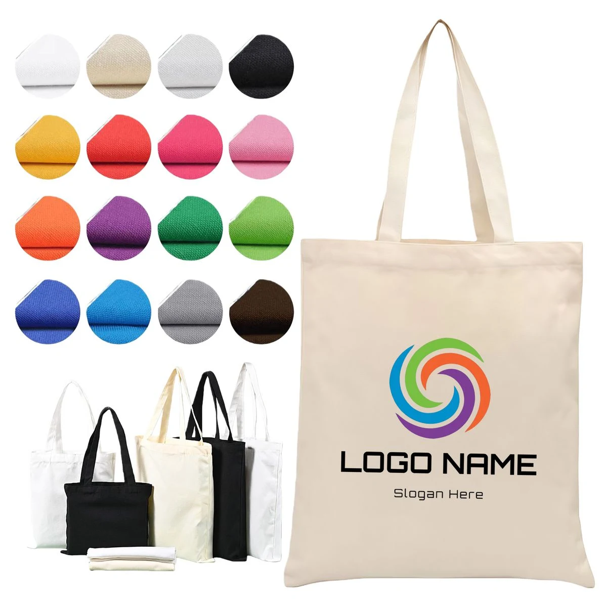 Durable Grocery Canvas Tote Bag, custom tote bag with logo imprint 1