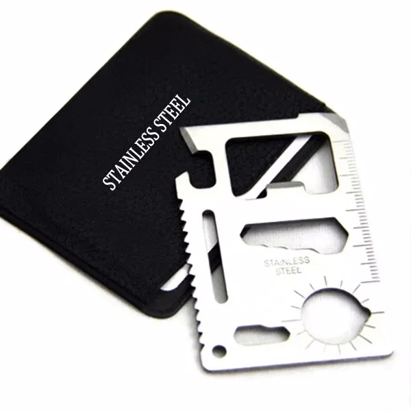 Custom Stainless Steel 15-Function Survival Multitool Keychain — Compact EDC Promo Gift