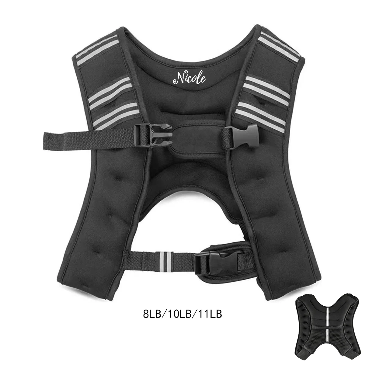 8/10/11LB Reflective Weighted Vest Running Tactical Training 1