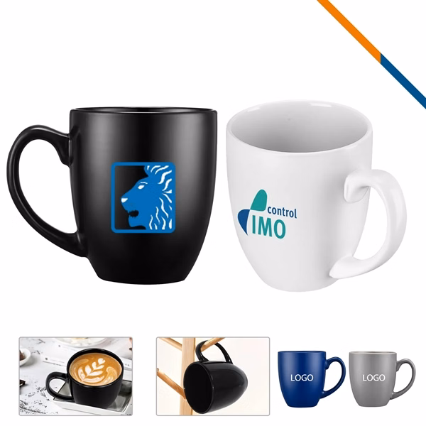 Custom 16 oz Ceramic Coffee Mug with C-Handle — Full-Color Business Drinkware