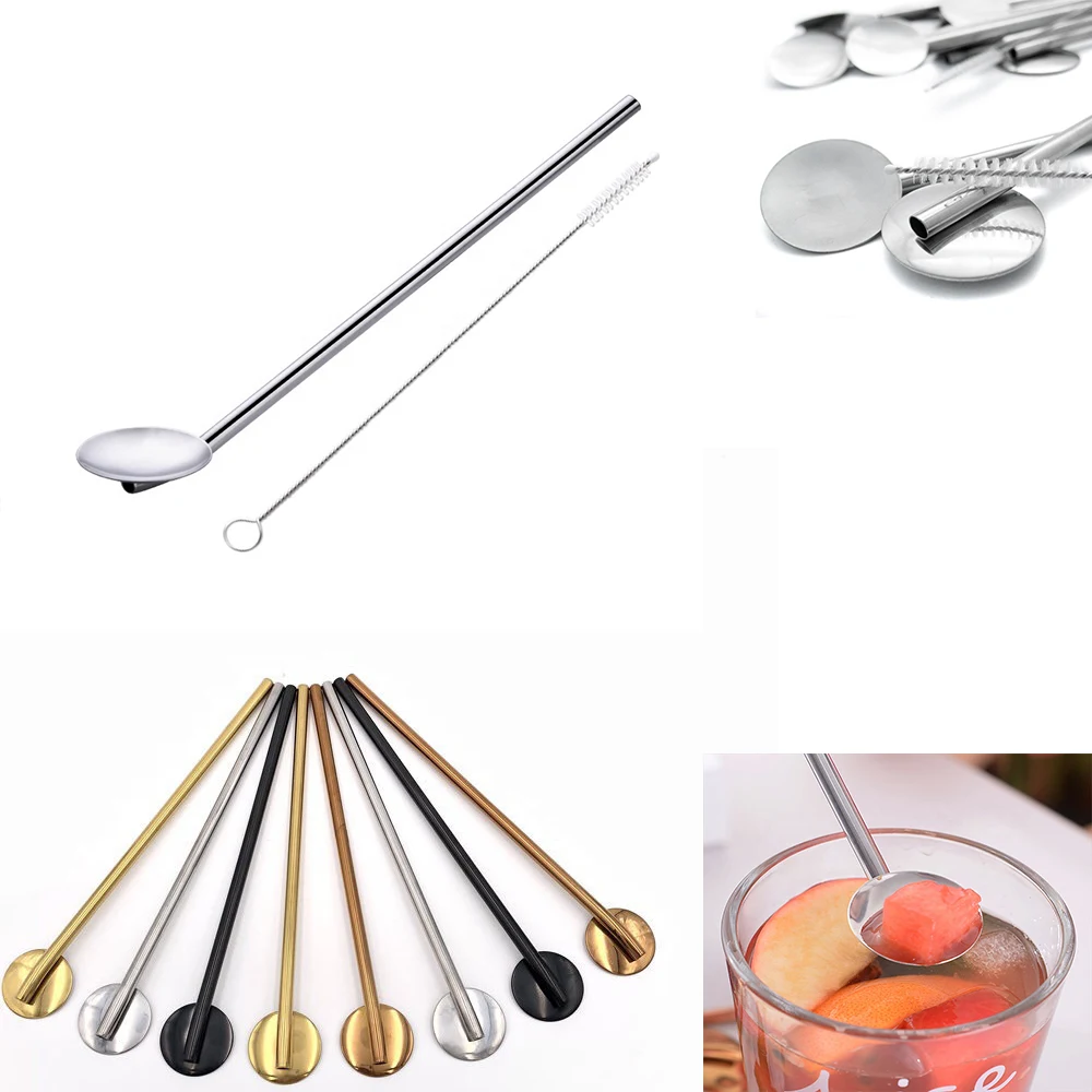 Stainless Steel Straw Spoon 1