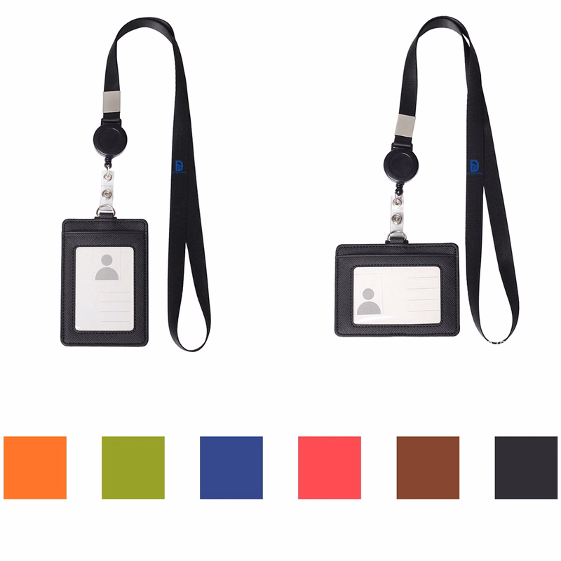 PVC Badge Holder with Adjustable Retractable Lanyard