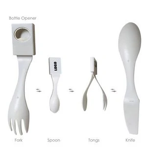 4 In 1 Food Grade Plastic Cutlery Set With Bottle Opener 1