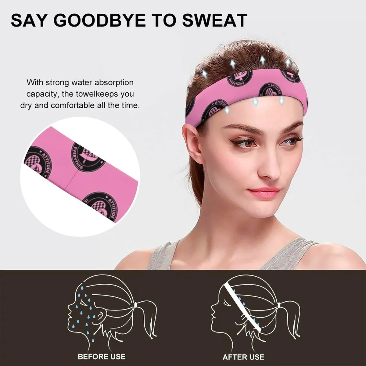 Polyester Sports Sweat Headband 1