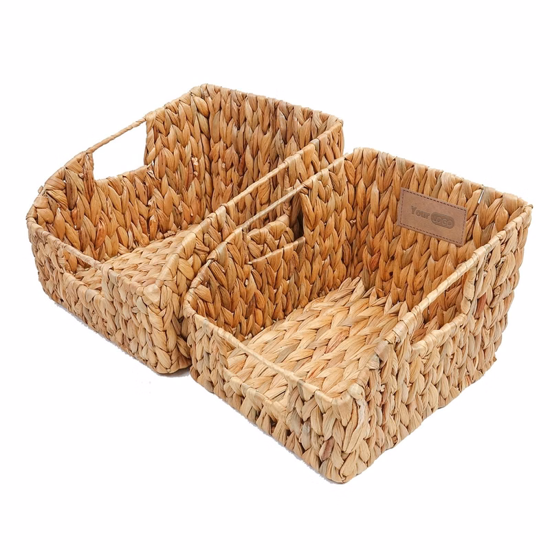 2 Set Hand-Woven Baskets with Handles