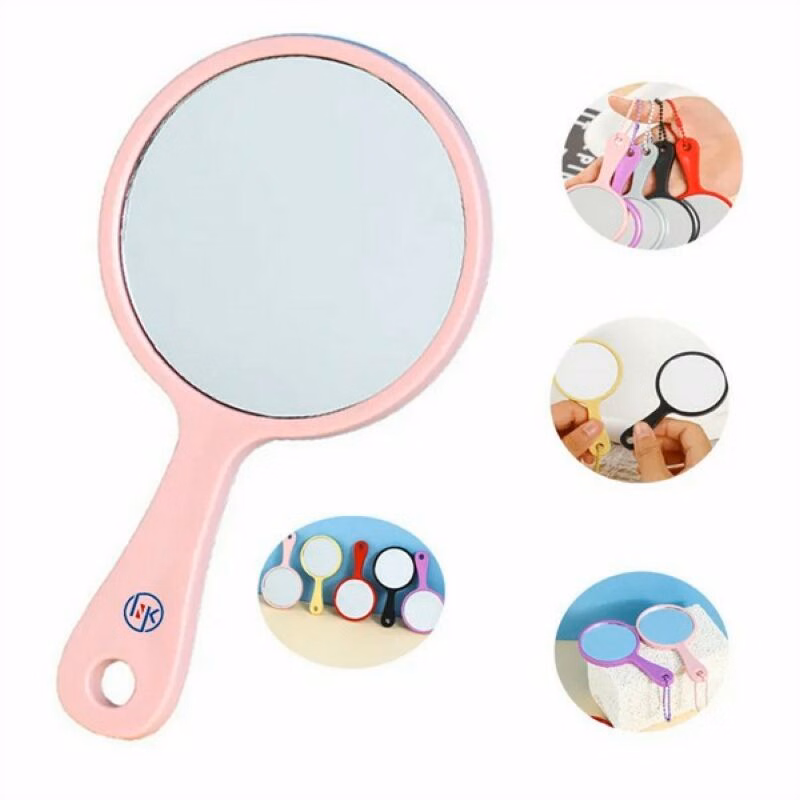 Round handle cosmetic mirror