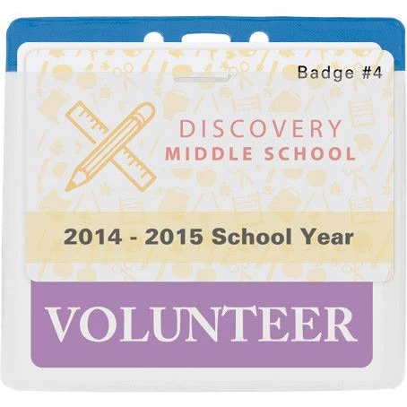 Vinyl Horizontal Top Load Badge Holder (4.76"x 4.49")(Blue) 1