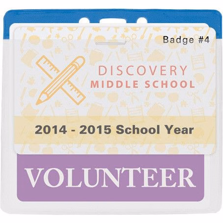 Vinyl Horizontal Top Load Badge Holder (4.76"x 4.49")(Blue)