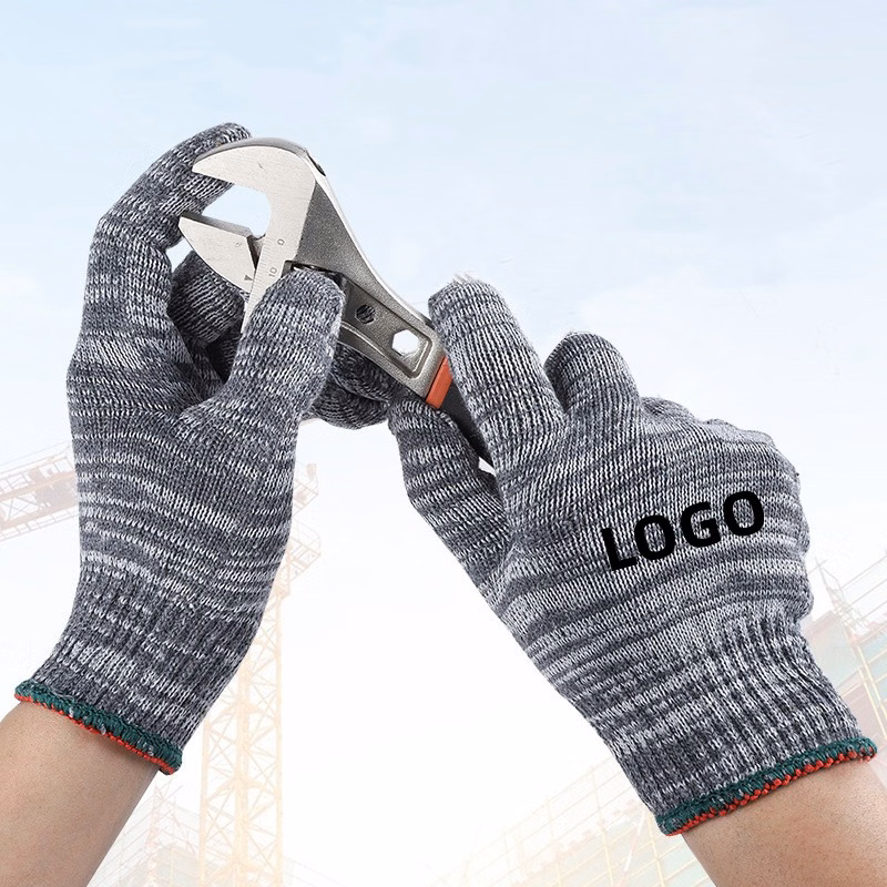 Grey cotton thread work gloves