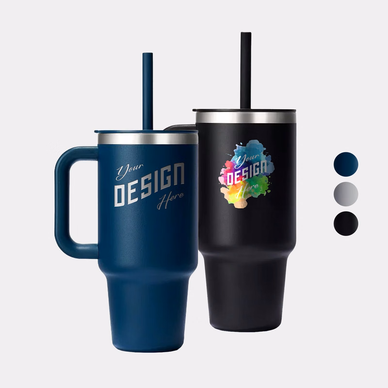 32 oz Hydro Flask® Stainless Steel Insulated Travel Tumbler w/ Handle & Straw