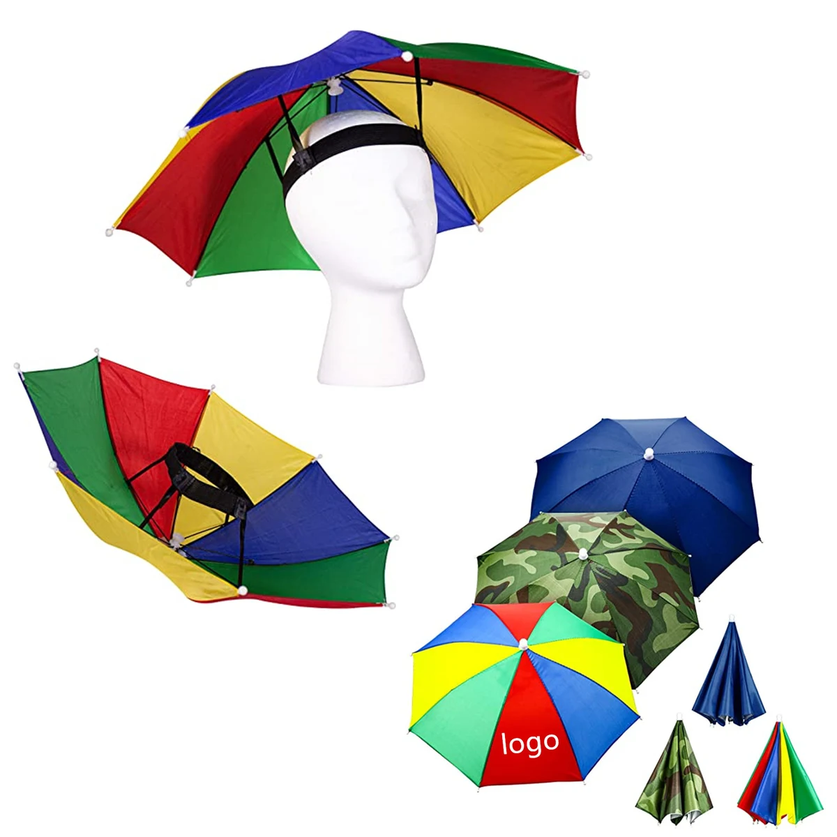 Rainbow Umbrella Hats Camouflage Fishing Cap 1