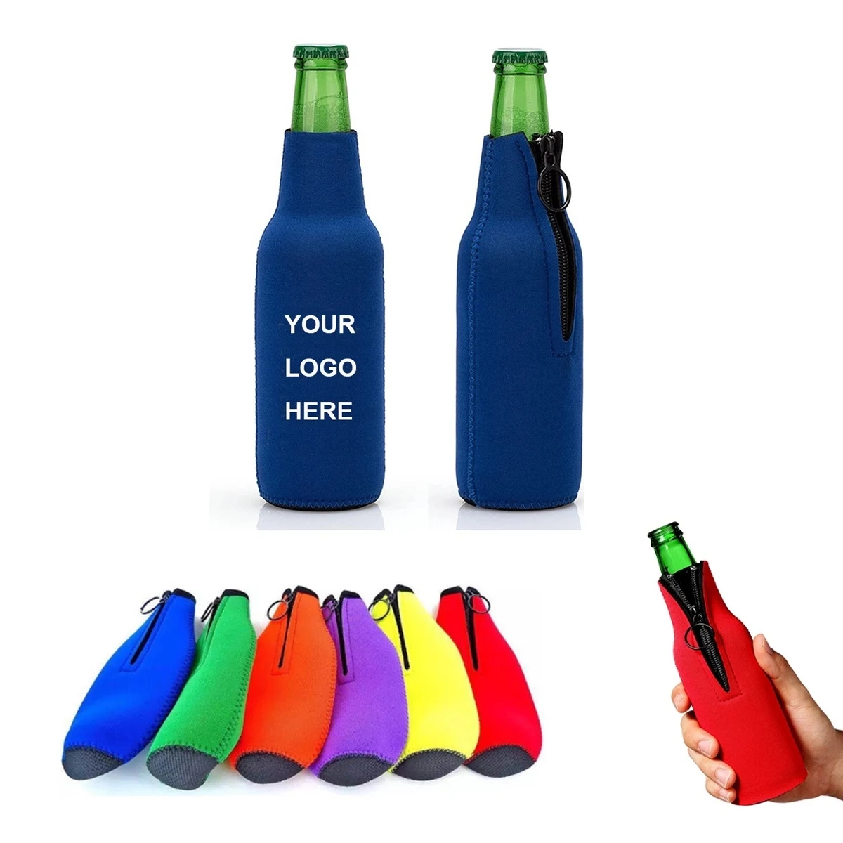 Neoprene Beer Bottle Sleeves, custom koozie with logo imprint 1