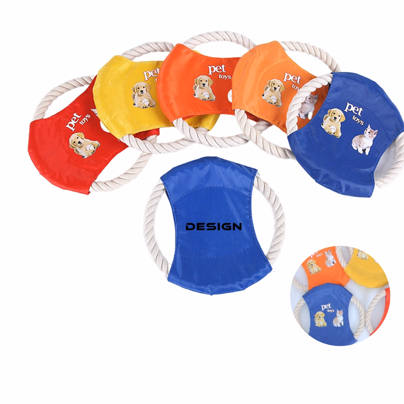 MOQ 50 Eco-Friendly Pet Cotton Rope Flying disc for Chewing