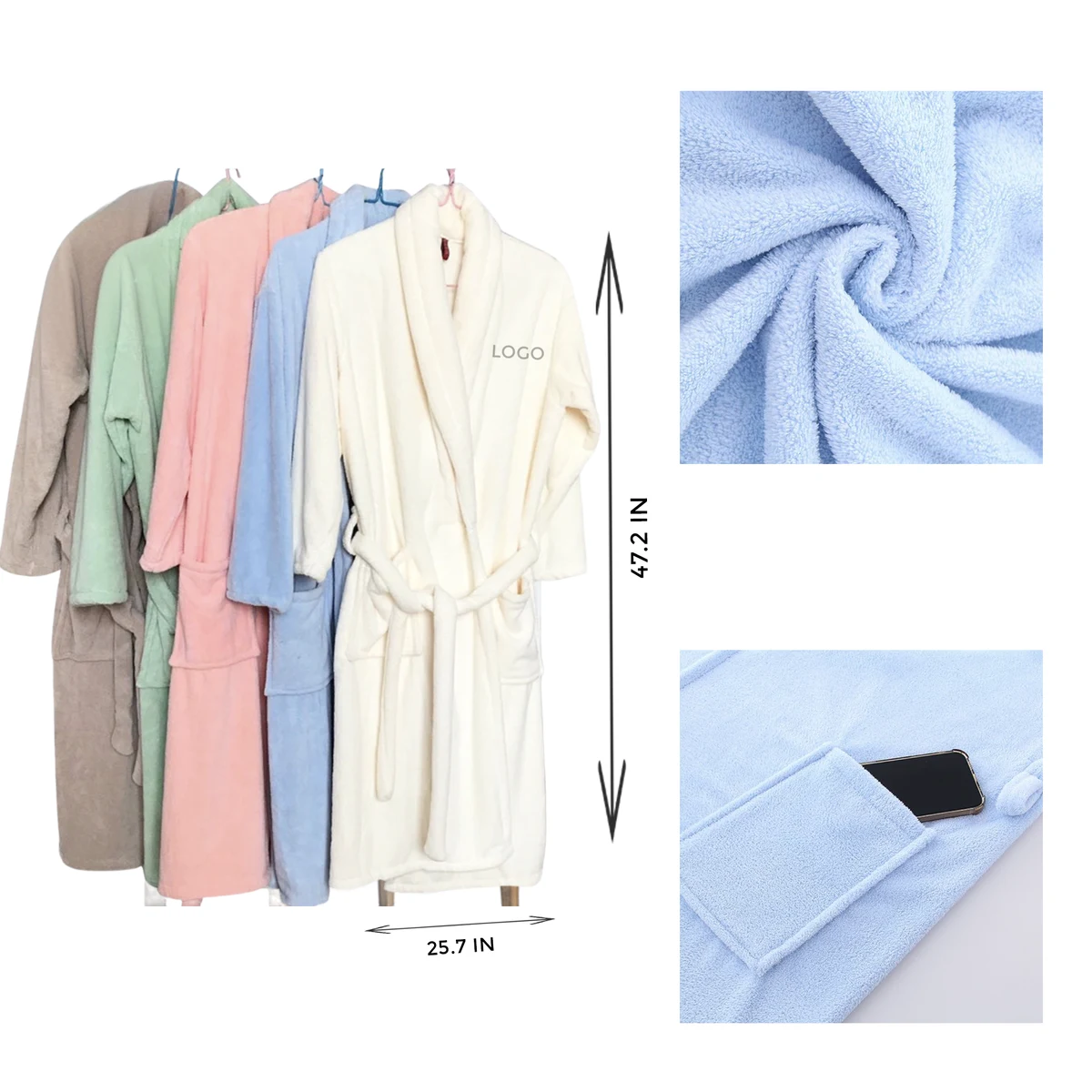 MOQ 10 PCS Absorbent Coral Fleece Bathrobe 1