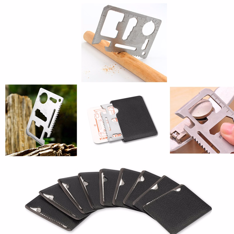 11 in 1 Stainless Steel Multi-Function Credit Card Survival Tools Pocket Wallet