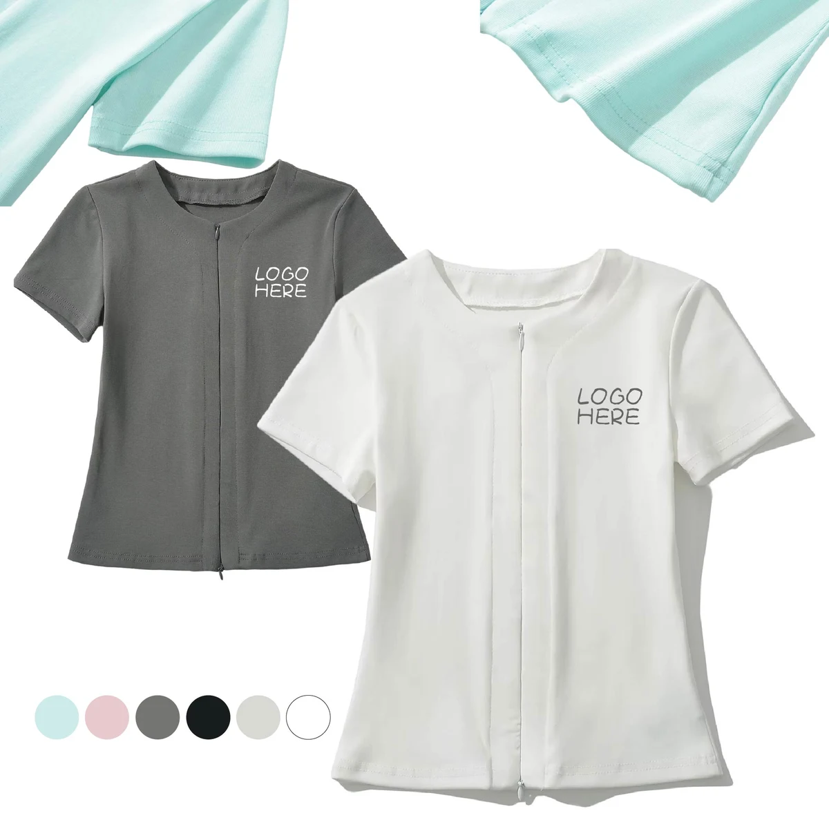 Short-Sleeve Round Neck Crop Tee 1