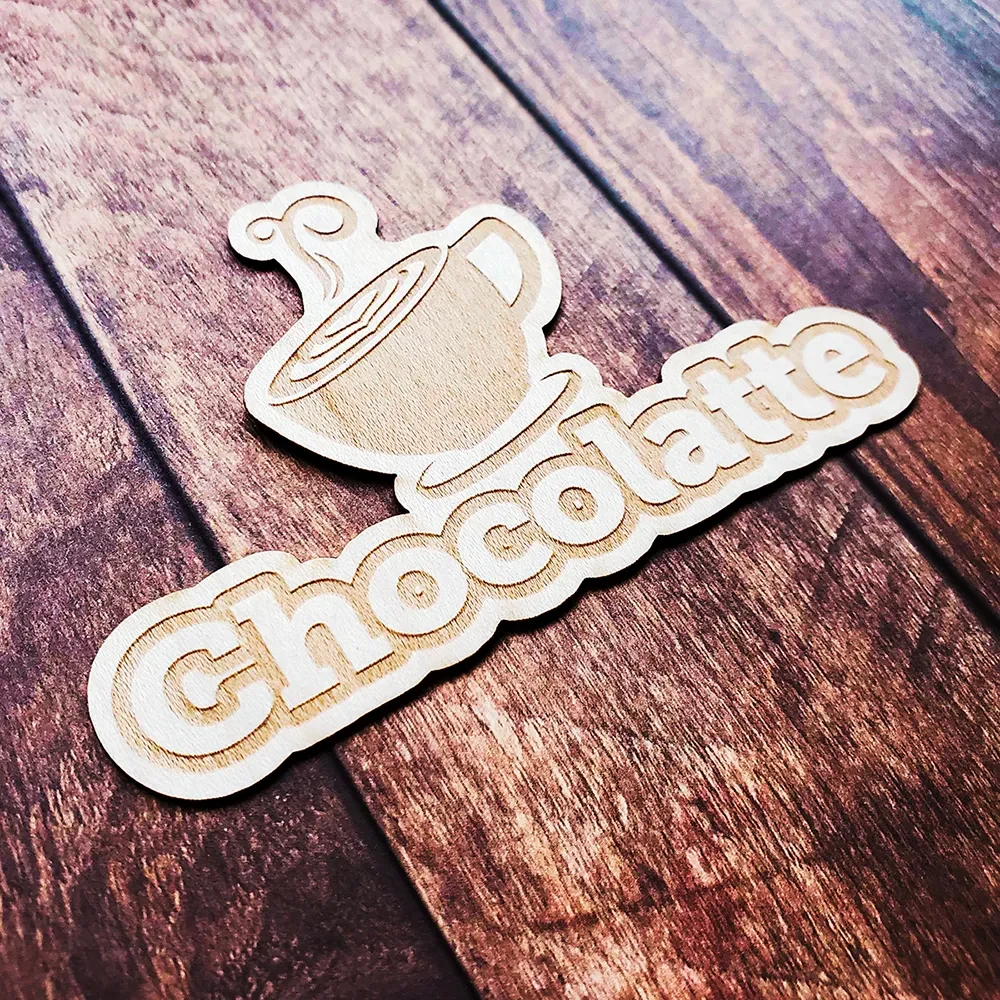 Laser Etched Maple Wood Stickers 1