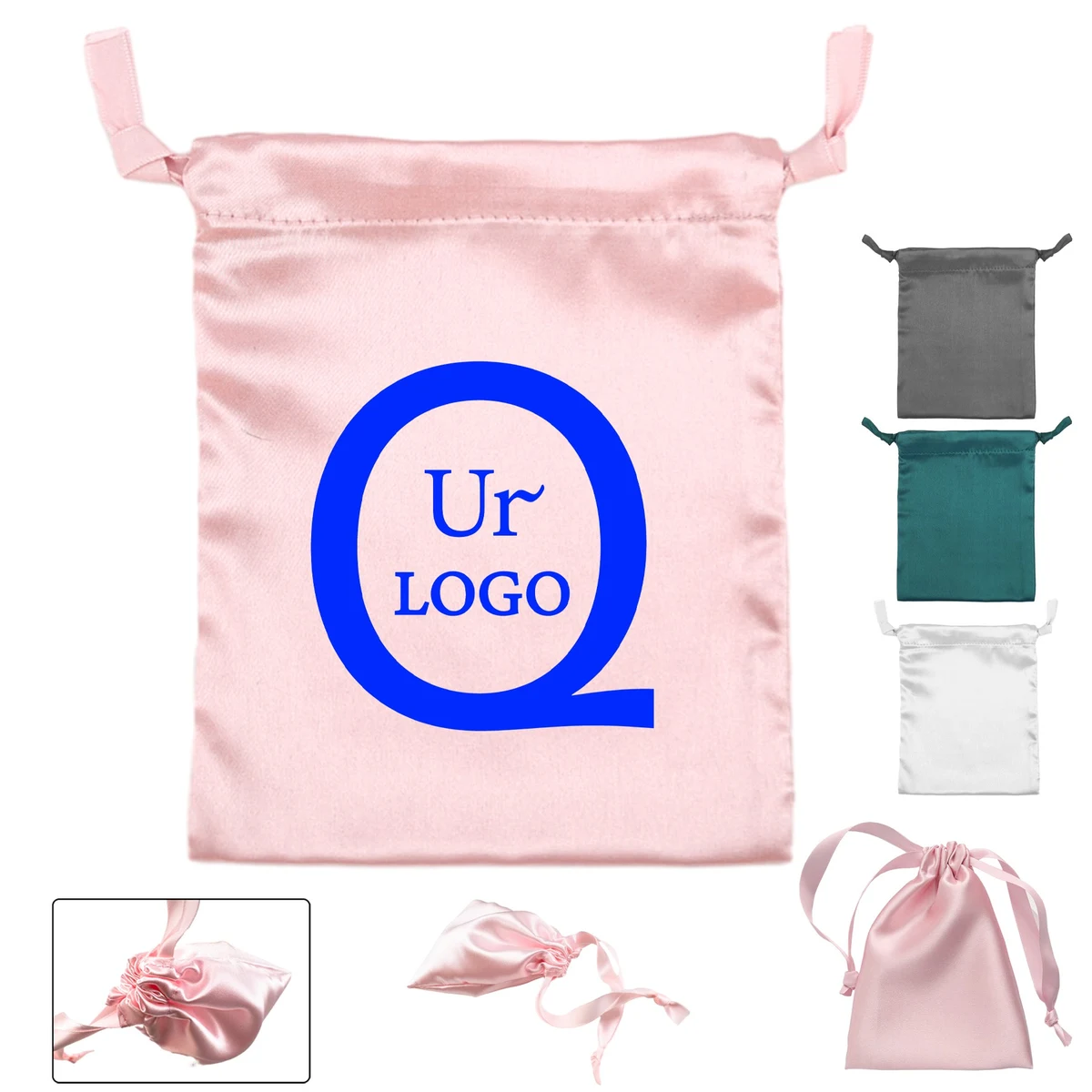 Satin Drawstring Bag For Packaging Wig 1
