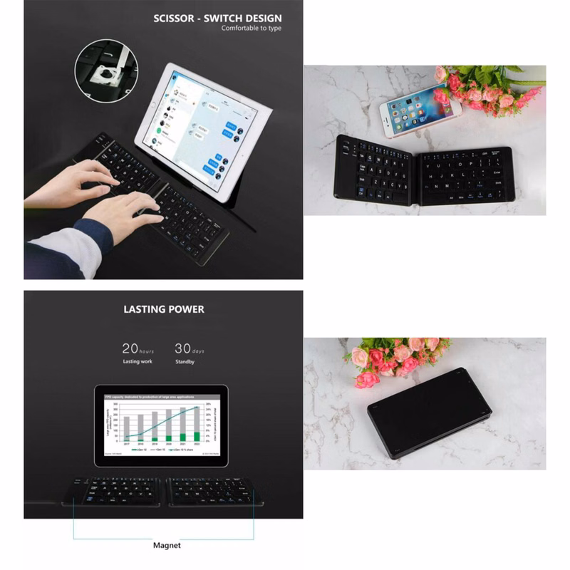 FOLDING KEYBOARD BLUETOOTH WIRELESS KEYPAD