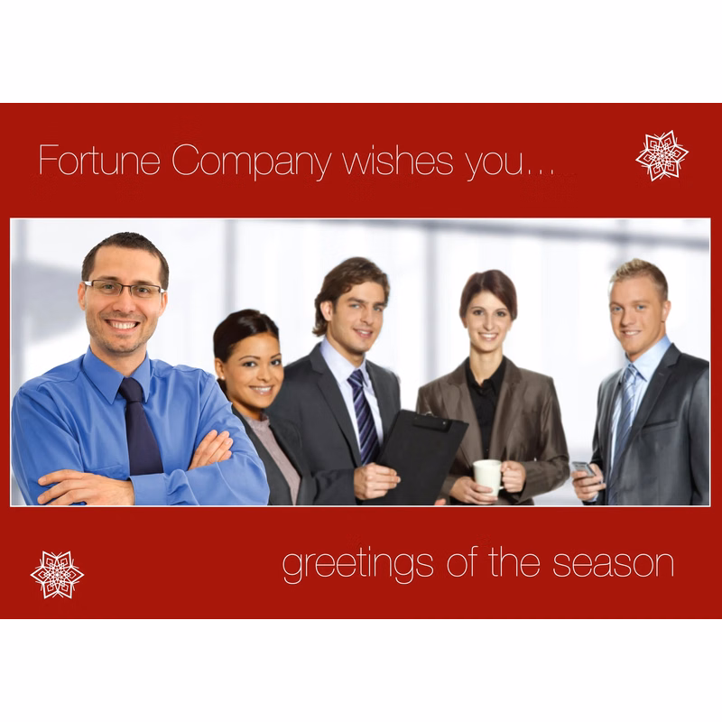 Customized Red Photo Greeting Card