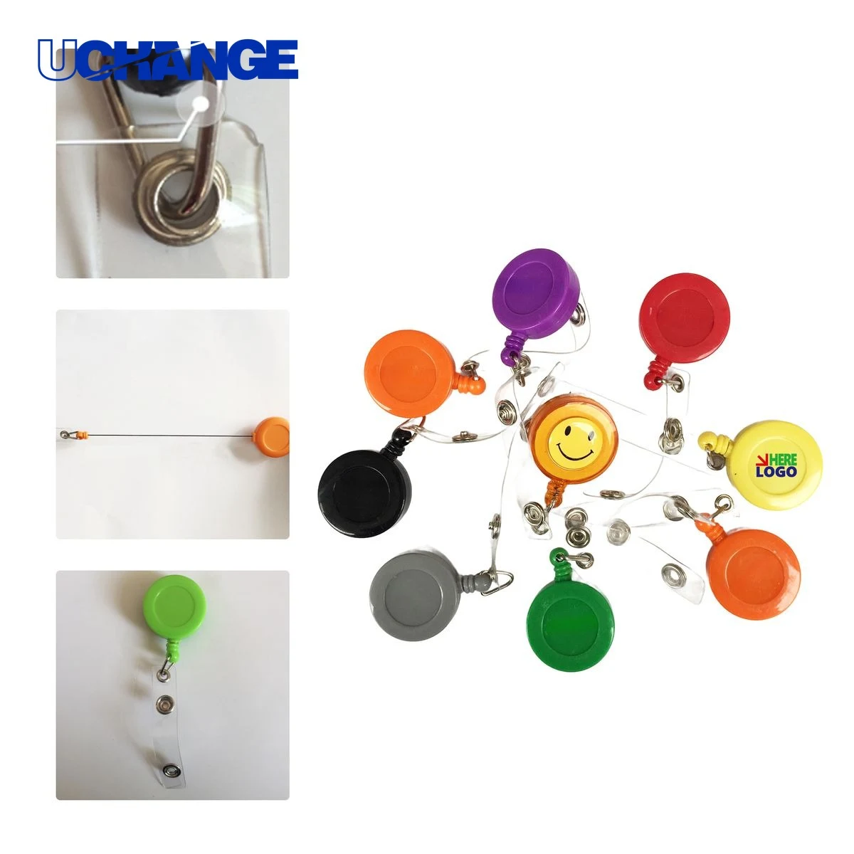 Round Retractable Badge Reel for ID Cards 1
