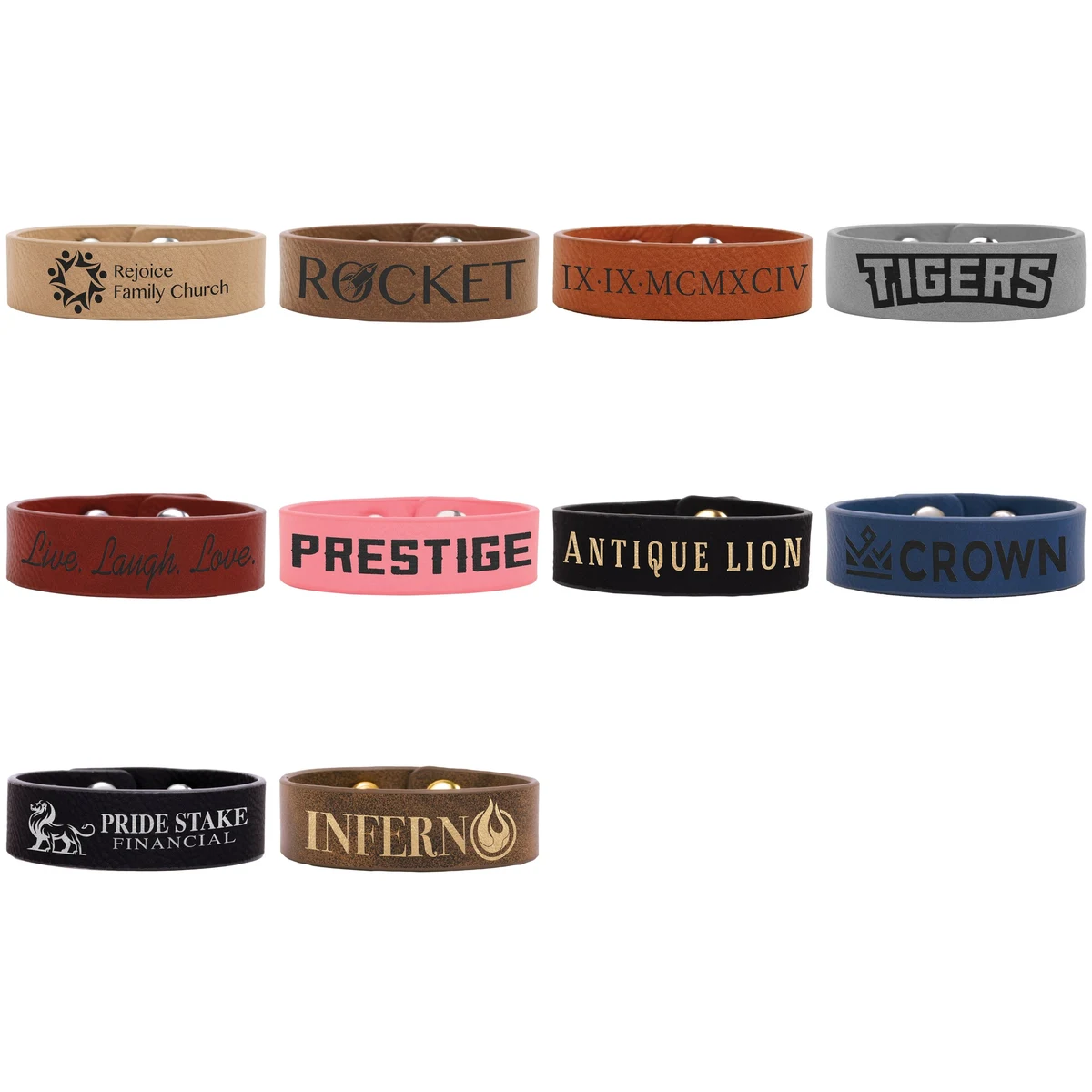 8 1/2" x 3/4" Leatherette Youth Cuff Bracelet 1