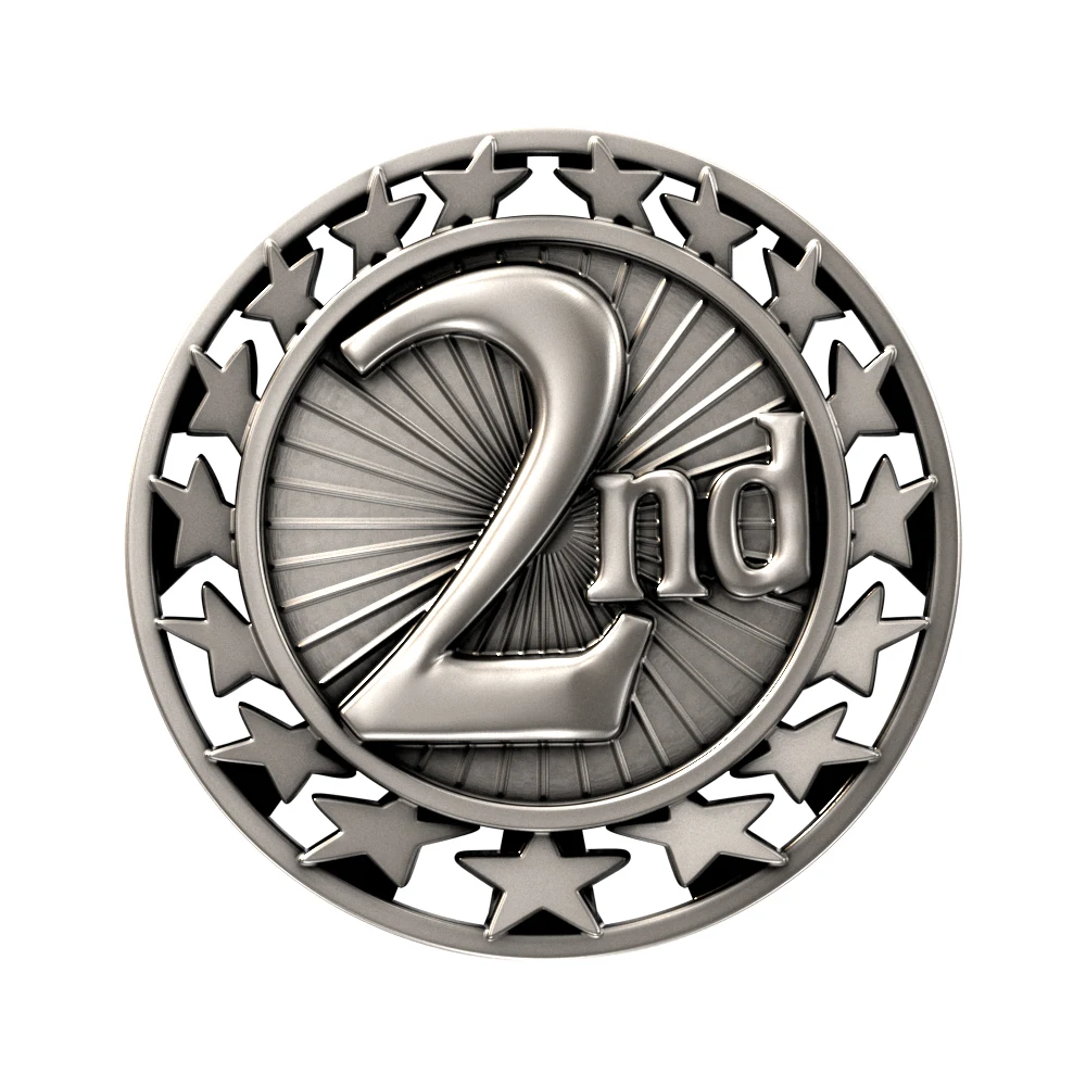 2nd Place Star Medallion (2-1/2") 1