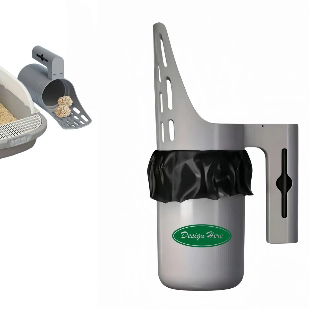Cat Litter Sifting Scoop With Waste Bin 1