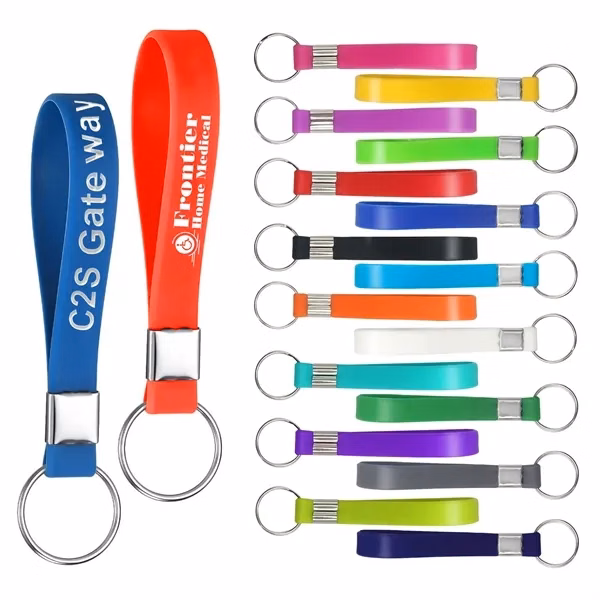 Custom 8 Inch Silicone Wristband Keychain — Lightweight Versatile Event Giveaway