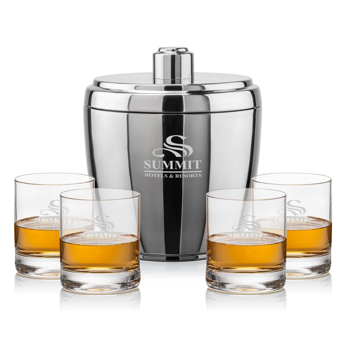 Pescara Ice Bucket & Dresden On-the-Rocks Set 1