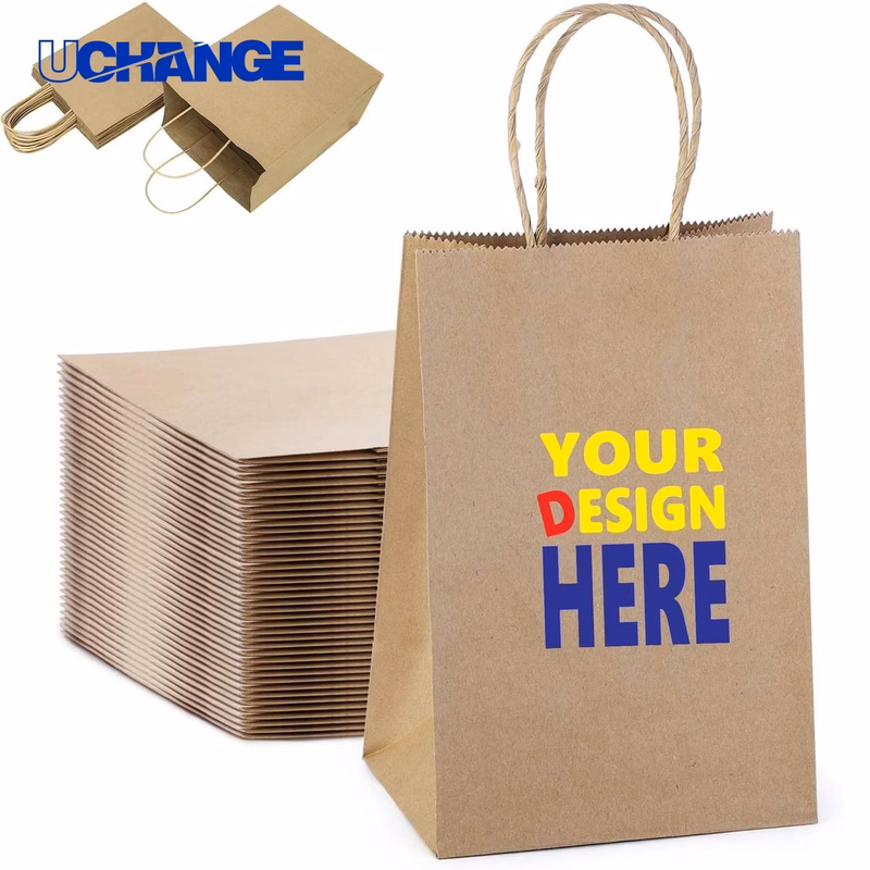 Kraft Brown Paper Bag Container with Handles