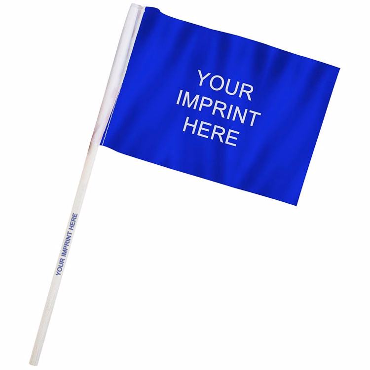 4" x 6" Custom Imprinted Staff Polyester Stick Flags