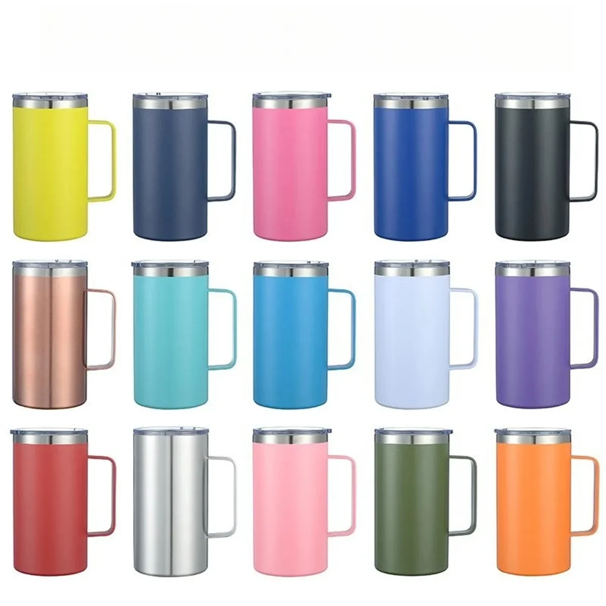 24oz Insulated Coffee Tumbler with Handle 1