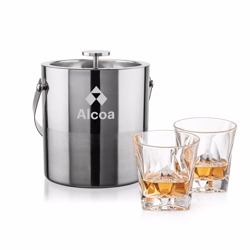 Catania Ice Bucket & Oakhaven On-the-Rocks Set