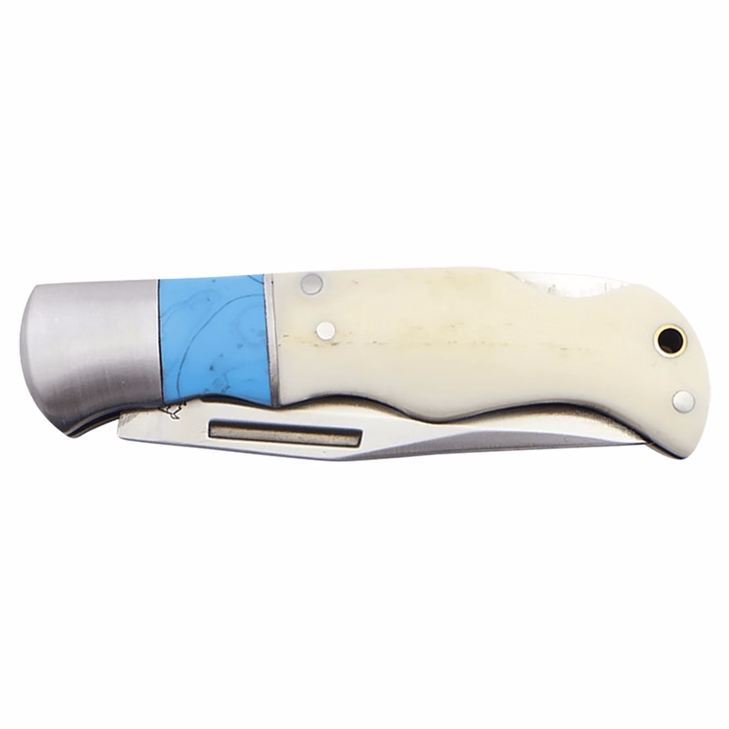 Bison River 3.5" Blue/Bone Folding Knife