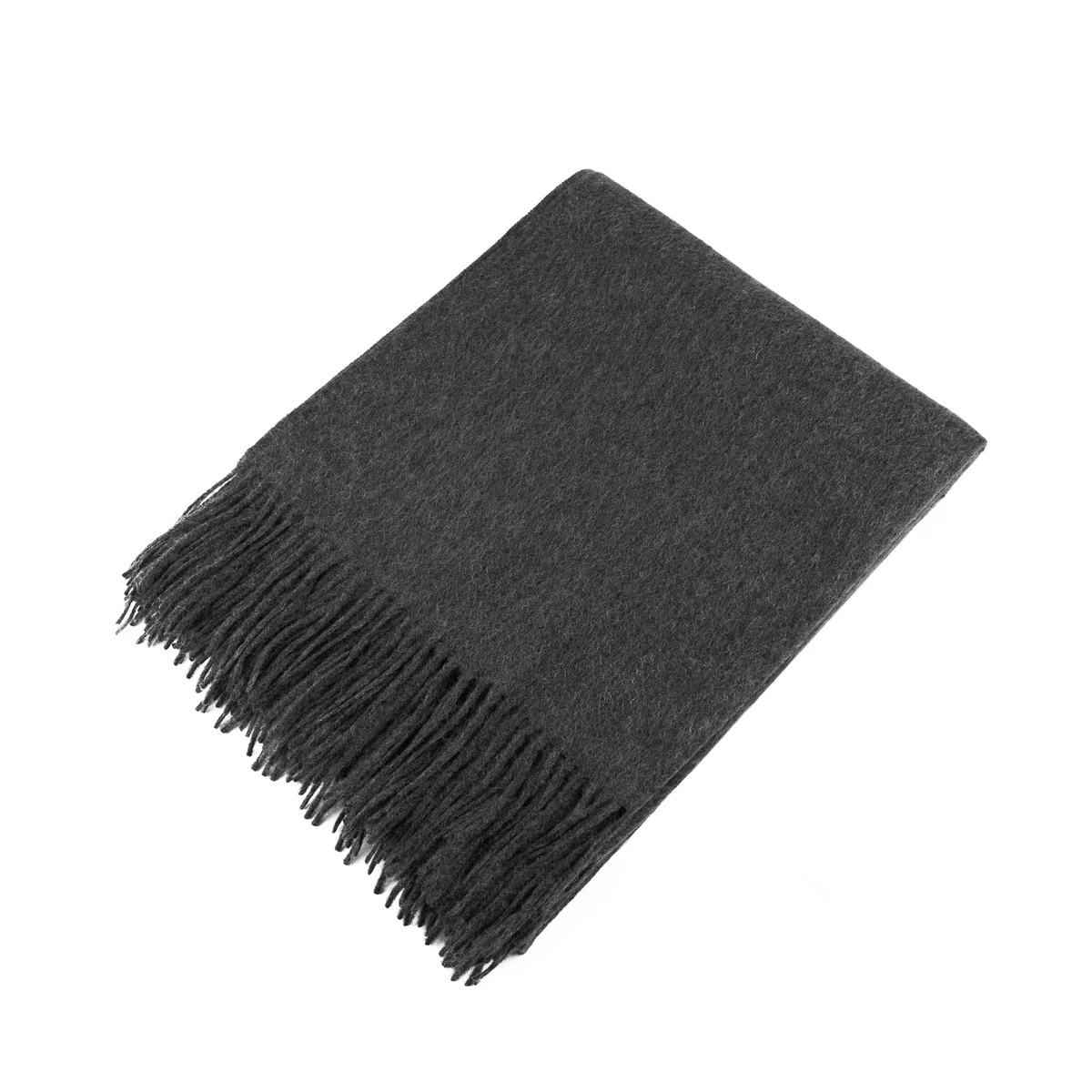 Dark Grey 60% Cashmere Throw Blanket 1