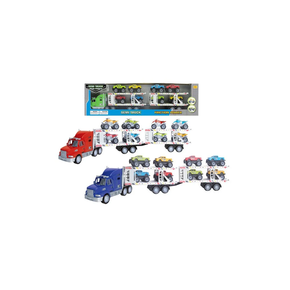 Friction Powered Race Car Carriers - 27.5" 2 Assortments 1
