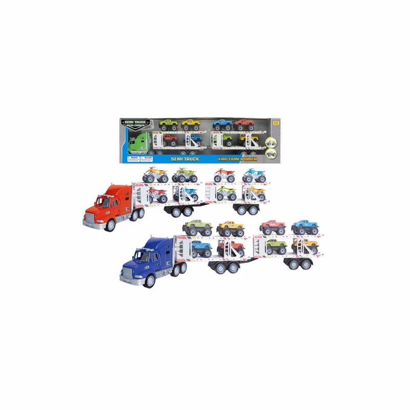 Friction Powered Race Car Carriers - 27.5" 2 Assortments
